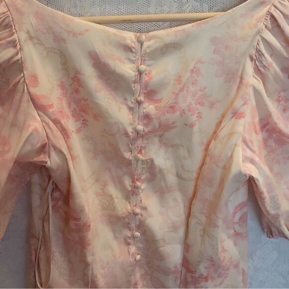 Laura Ashley + Urban Outfitters Mel Puff Sleeve Dress Size Medium, NWT - Picture 8 of 10